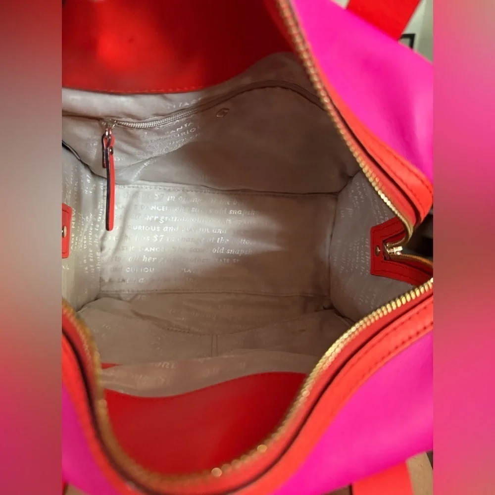 Kate Spade authentic hot pink and orange two way bag/purse leather NWOT